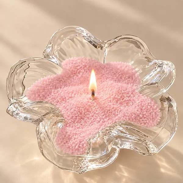 Sand wax candles, close up